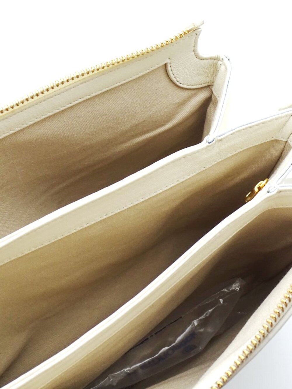 VINCE Sammi Triple Compartment Milk Color Leather Swing Crossbody Bag - Picture 9 of 10